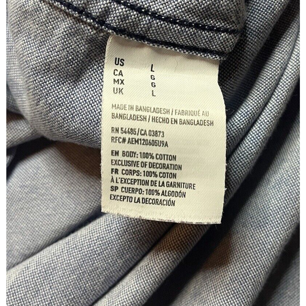 American Eagle Men’s Blue Patchwork Colorblock Bu… - image 8